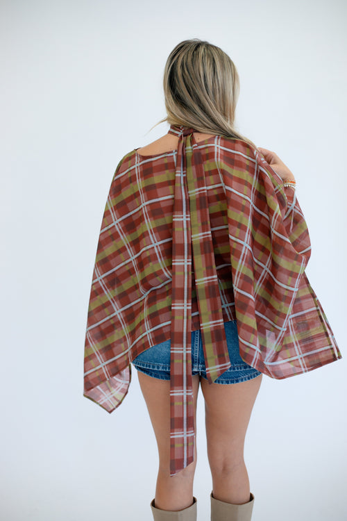 Autumn Plaid Poncho