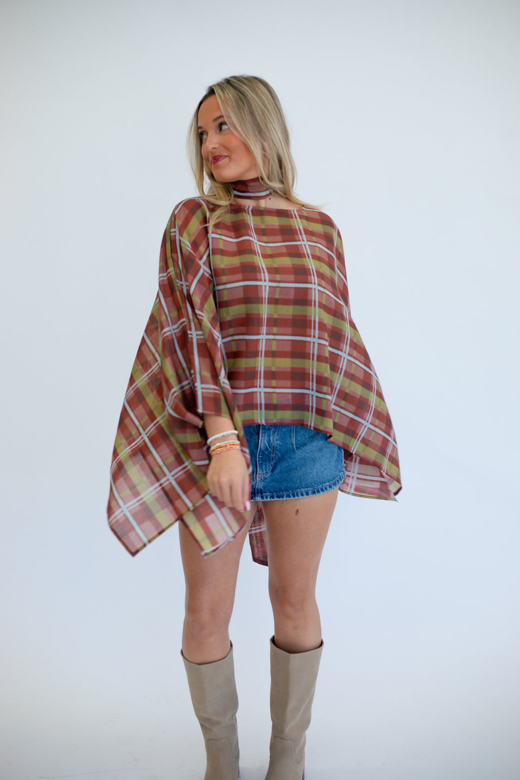 Autumn Plaid Poncho