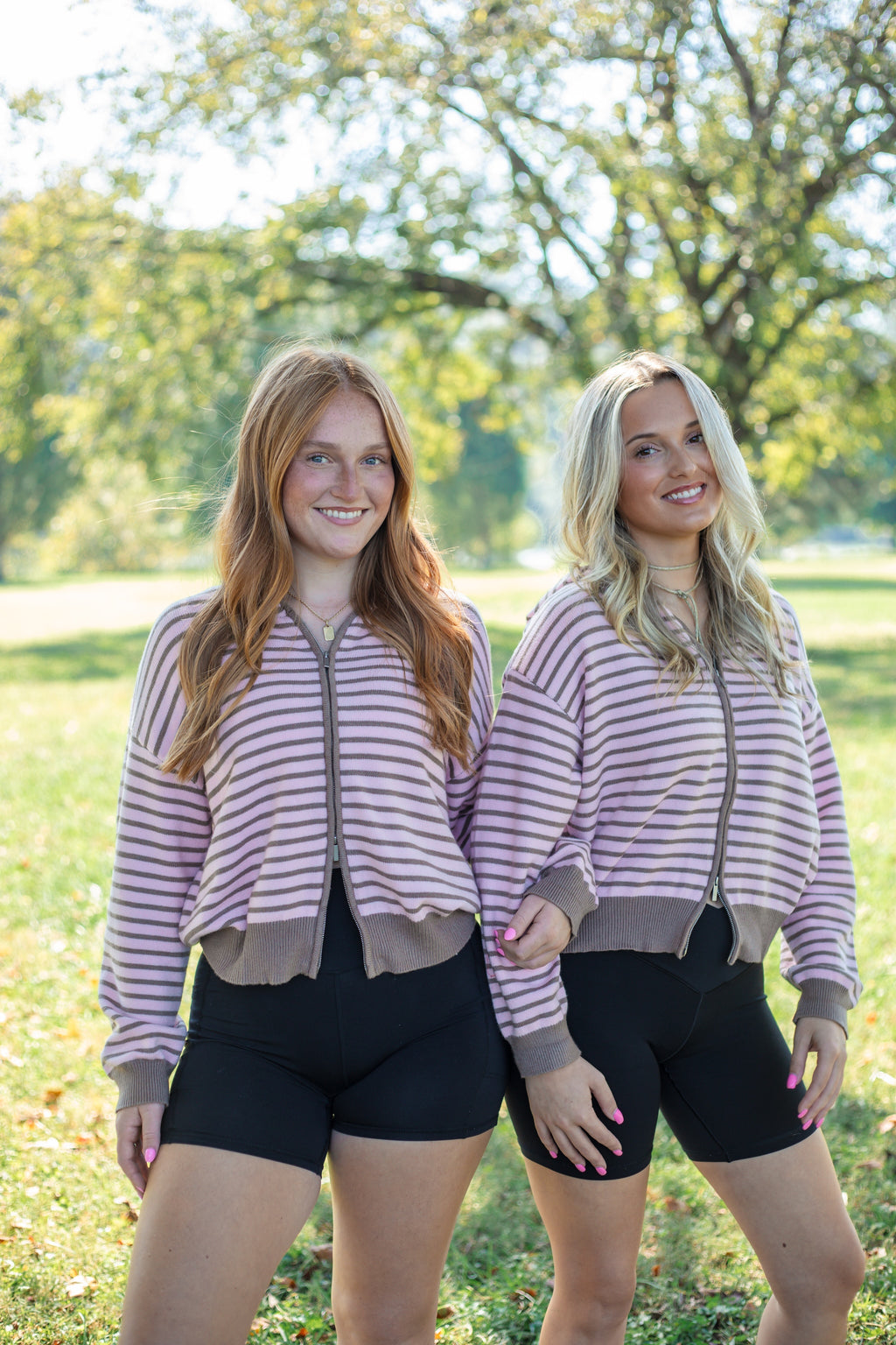 Mocha Stripe Zip