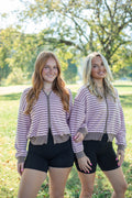 Mocha Stripe Zip