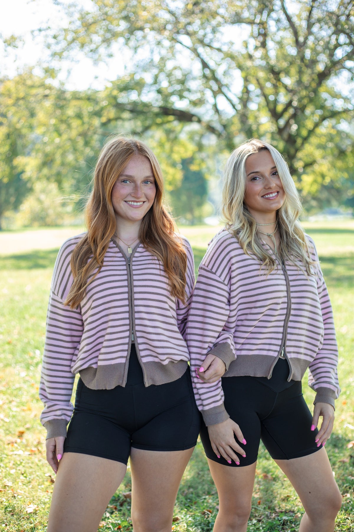 Mocha Stripe Zip