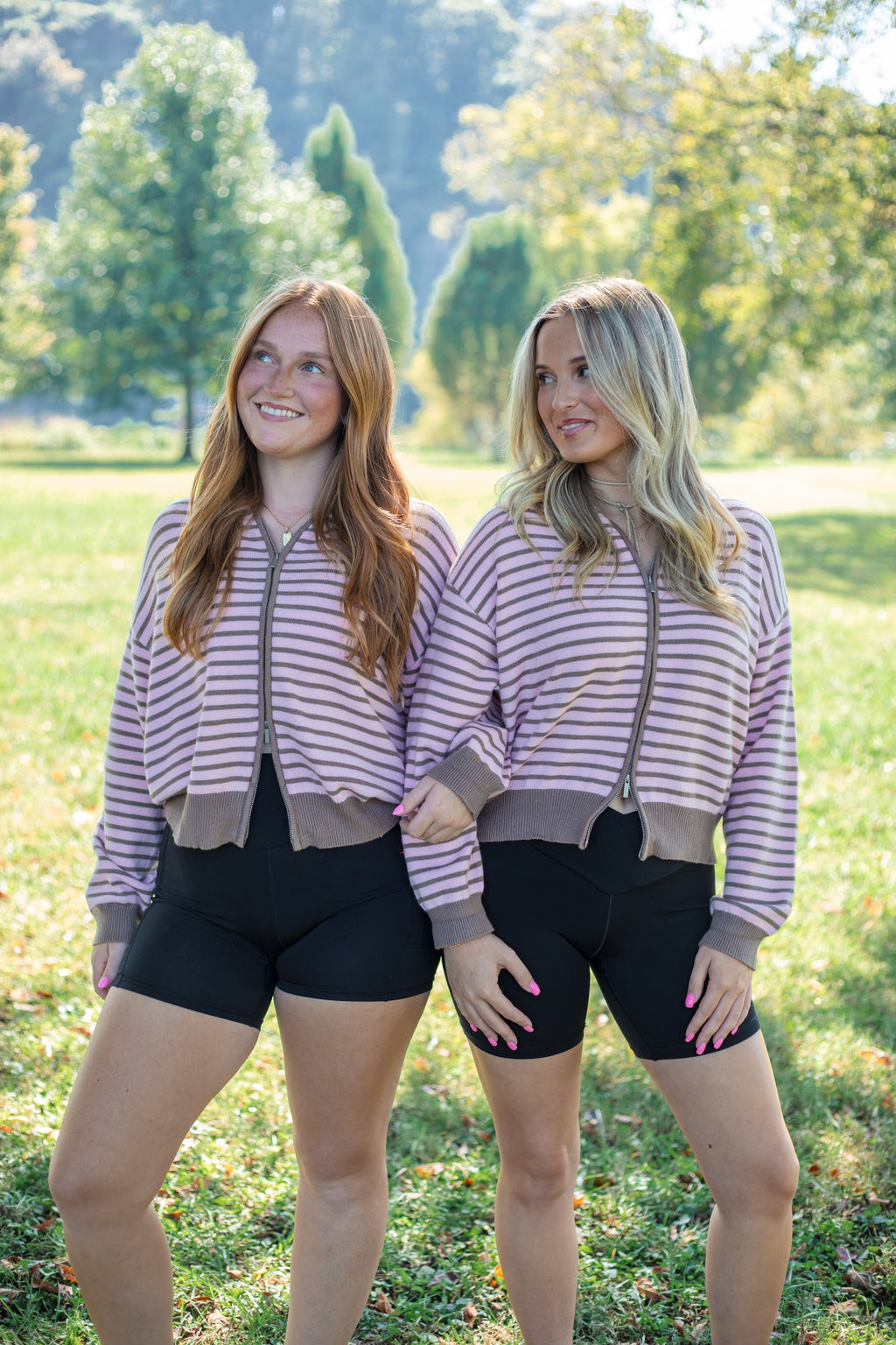 Mocha Stripe Zip