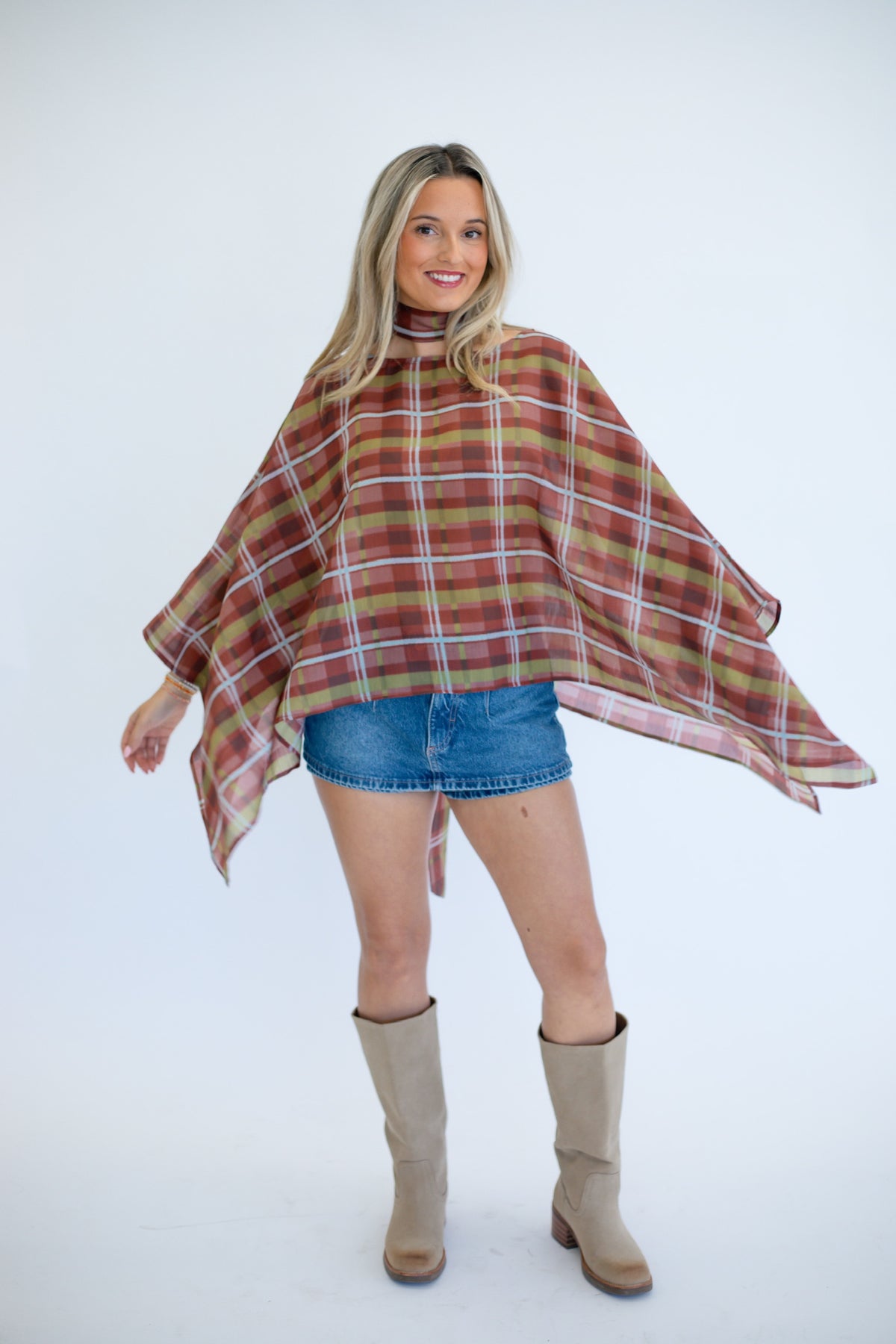 Autumn Plaid Poncho